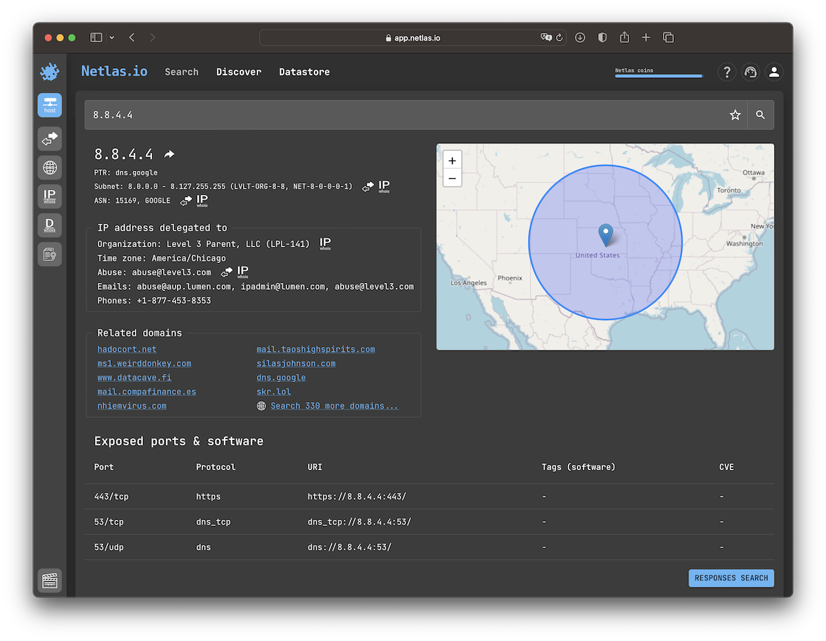 IP/Domain Info tool