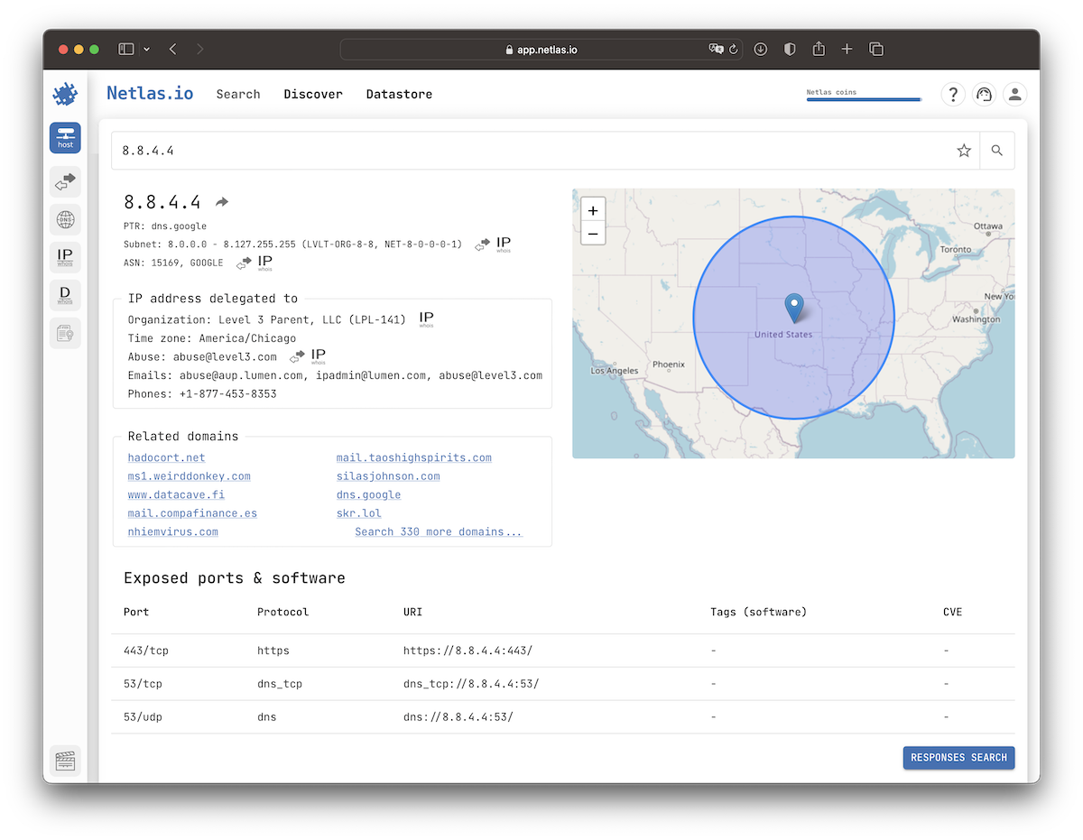IP/Domain Info tool